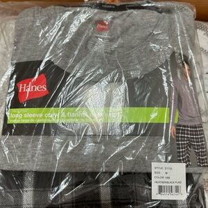 Hanes Flannel Pajamas Set Men Size Medium NIB